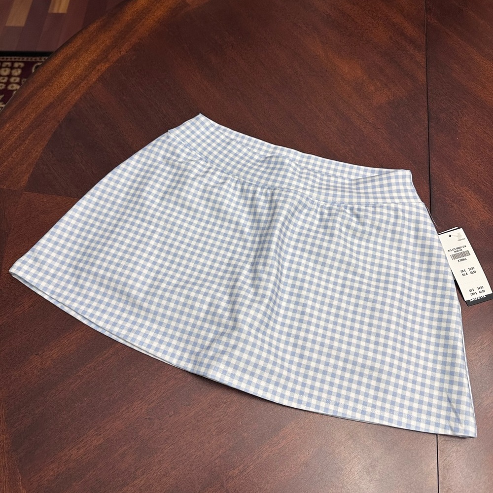 NWT Hollister Blue & White Gingham Skort Skortie Size XS